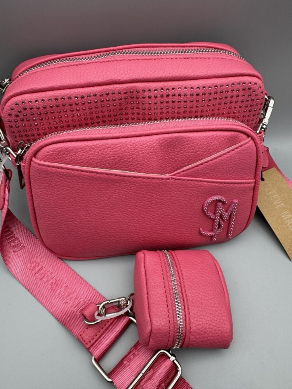 NWT STEVE MADDEN Candy Pink Crossbody Bag Satchel Bcarmine DT622890 Women